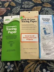 Dress Makers Tracing Paper Set Of 3 Vintage - Picture 1 of 3
