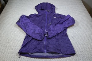 Chaqueta de investigación al aire libre para mujer mediana púrpura con capucha empaquetable ligera lluvia - Imagen 1 de 6