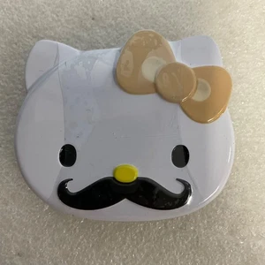 Hello Kitty Sweet 'Staches Metal Tin Beige Bow Mustache Sanrio Empty Collectible - Picture 1 of 4