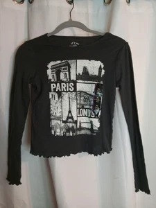 Mädchen Langarm T-Shirt tailliert Grafik - Art Class™ Hämatit XL - Bild 1 von 6