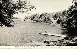 Vintage Szene aus Schmirler's Resort Big Winnie Bena MN Postkarte - Bild 1 von 2