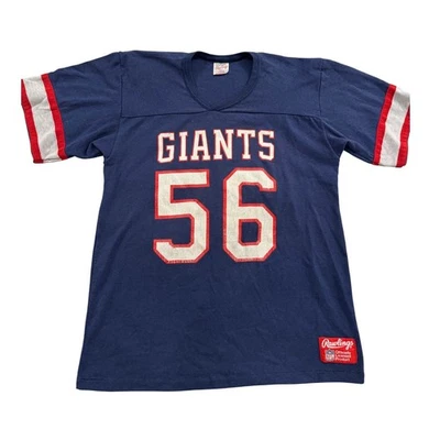 Camiseta de fútbol americano Rawlings vintage de los NY Giants NFL 56 adulto grande azul rojo blanco Foto 1 de 4