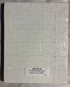 10-Pack DyeTrans Sublimation Blank Cardboard Puzzle 7.5" x 9.5", Gloss White - Picture 1 of 3
