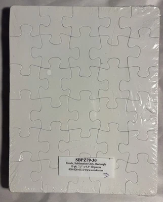 Paquete de 10 rompecabezas de cartón en blanco de sublimación DyeTrans de 7,5" x 9,5", blanco brillante Foto 1 de 3