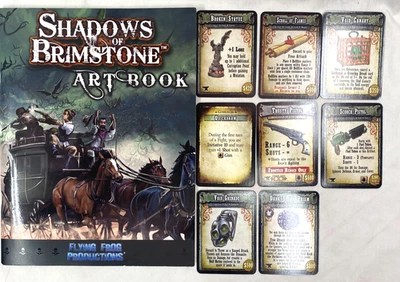 Livro de arte Shadows of Brimstone + cartas promocionais Kickstarter jogo de tabuleiro sapo voador - Imagem 1 de 4