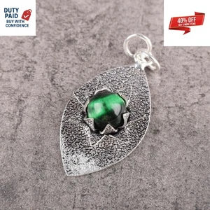 Black Friday Sale Natural Green Star Tiger Eye 925 Silver Dainty Pendant Jewelry - Picture 1 of 8