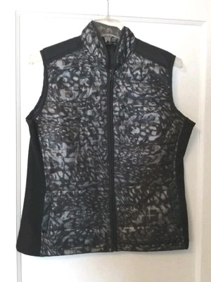 Chaleco ligero acolchado gris negro y plateado Hannah para mujer con lados de punto talla XL Foto 1 de 4