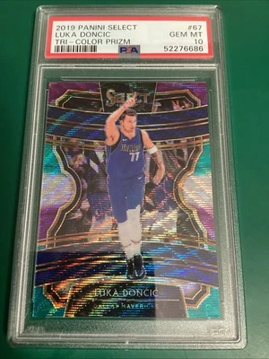 2019-20 Panini Select Tri-Color Prizm #67 Luka Doncic Mavericks PSA 10 GEM 6686 - Image 1 of 4