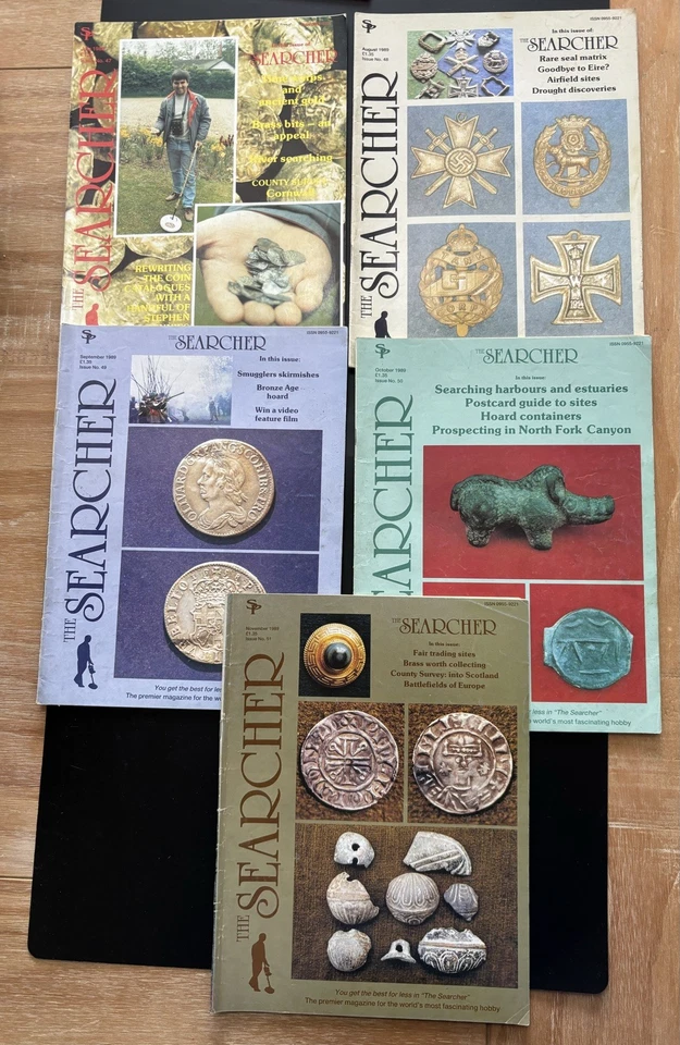 Vintage “The Searcher” Magazine 1989 Metal Detecting #47-51 Used - Image 1 of 4