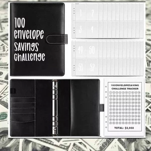 100 Envelope Challenge Budget Planner $5K Money Saving Cash Challenge Book ATL - Picture 1 of 12