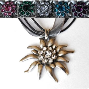 BLANCO NOBLE GRANDE aprox. 4 cm Ø collar cadena trajes dirndl joyería tradicional - Imagen 1 de 6