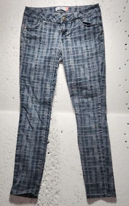 Cabi Pants Womens Size 8 Blue Plaid Denim Jeans Pockets Skinny Fit - Picture 1 of 18