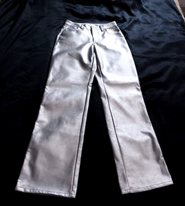 Jeans, Gr. 34, H&M, silber-metallic, 100 % Polyester - Picture 1 of 4