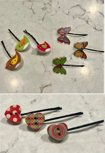 Cute as a Button Hair Clips / Bobby Pins for Girls - 3 pieces - Picture 1 of 5