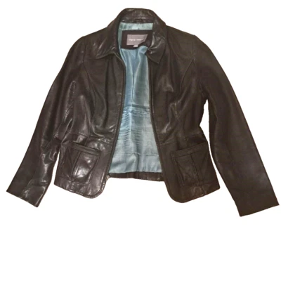 ВИНТАЖНЫЙ APT. 9 ЖЕНЩИН ИЗ ОВЧИНЫ КОЖАНАЯ КУРТКА С МОЛНИЕЙ СПЕРЕДИ - ОТ 1990-Х - Изображение 1 из 4