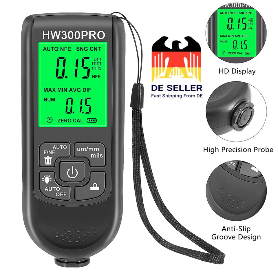 Schichtdickenmessgerät für Auto Lackmesser Lackprüfer Lacktester Lackschichten - Bild 1 von 4