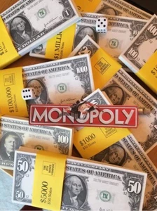 PREMIUM MONOPOLY MONEY BUNDLE 400 x Dollars! Replacement/Top up/Refill/Replica