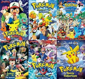 POKEMON SERIES (Season 1 - 25  + 21 Movies) DVD All Region USA English Version - Picture 1 of 7