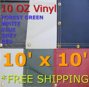 10' x 10' 10 Oz. Vinyl Waterproof Tarp - Truck Trailer Equipment Cover - Picture 1 of 7