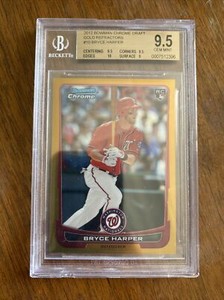 BGS 9.5 2012 Bowman Chrome Draft #10 Gold Refractor BRYCE HARPER 48/50 BGS