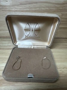 Pendientes colgantes vintage Hovannes oro fino X cadena elegante - Imagen 1 de 5