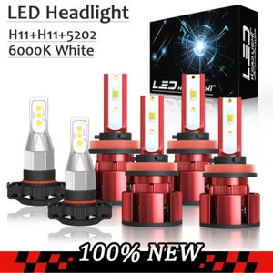 White For Dodge Grand Caravan 2011-2019 6x LED Headlight Bulb High Low Fog Light - Foto 1 di 16