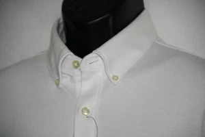 Van Heusen Button Down Collar Traveler Shirt MED White Wicking long sleeve shirt - Picture 1 of 8