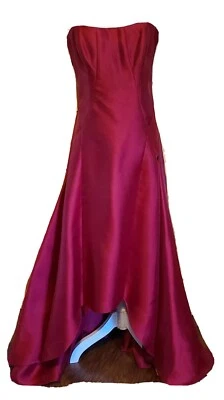 Vestido Truly Zac Posen Talla 10 Alto-Bajo Rojo Manzana Formal Boda Baile de graduación Para Mujer Nuevo sin Etiquetas  Foto 1 de 4