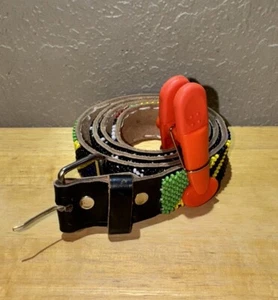 African handmade bead belt Tanzania, Kenya, Uganda Flags 47” Women’s Men’s - Picture 1 of 10