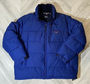blue polo puffer jacket