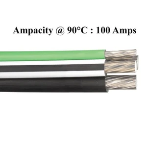 PER FOOT 2-2-4-6 Aluminum Mobile Home Feeder Direct Burial Cable (100 Amp) 600V - Picture 1 of 3