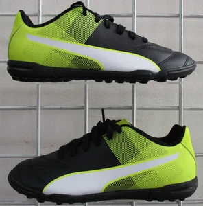 Boy's Puma Adreno II TT Jr Sneakers, New Black Neon Green Spor Walking Shoes 5.5 - Picture 1 of 5