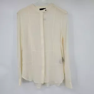 Camicia blusa Barneys New York Belstaff Inghilterra avorio misto seta avorio 44 nuova con etichette - Foto 1 di 15