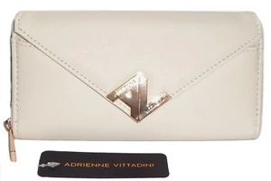 ADRIENNE VITTADINI Ivory Zip-Around Clutch Wallet NWT - Picture 1 of 7