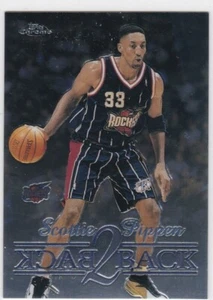 1999-00 TOPPS CHROME SCOTTIE PIPPEN BACK 2 BACK SP BASKETBALL INSERT CARD #B2 - Picture 1 of 2