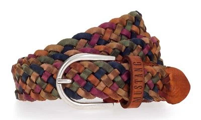 MUSTANG Braided Leather Belt W95 Gürtel Varied bunt Neu - Bild 1 von 2