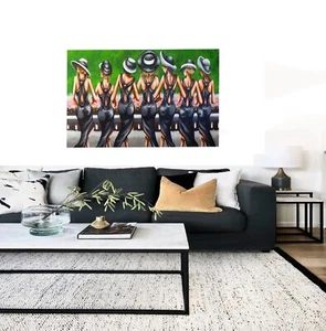 Melbourne Cup Carnival Race Day Rivals Again Framed Canvas By Andy Baker 36" - Picture 1 of 8