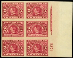 371, Mint XF LH 2¢ Plate Block of Six CV $235 - Stuart Katz - Picture 1 of 1