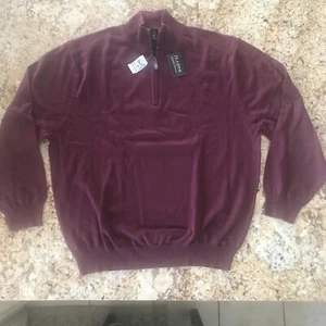 JOS A BANK Signature Collection Pima Cotton 1/2 Zip Sweater XXL Marroon NWT - Picture 1 of 6