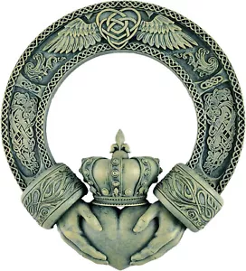 Celtic Claddagh Irish Ring Wall Plaque Home Decoration - Celtic Symbol of - Picture 1 of 4