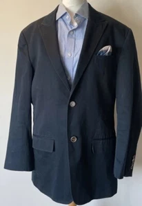 ROBERT GRAHAM 100% COTTON DARK BLUE BLAZER/ JACKET SIZE 38 VGC RRP £400 - Picture 1 of 13