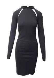 STELLA MCCARTNEY BLACK CRYSTAL EMBELLISHED DESIGNER DRESS IT 40 UK 8 RED CARPET - Picture 1 of 8