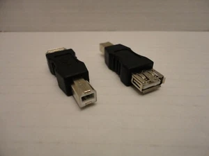 2 x Pack Lot USB Type A Female B Male Printer Port Cable Converter Adapter Plug - Picture 1 of 11