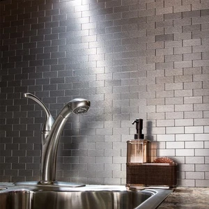 Aspect Peel and Stick Backsplash Subway Matted Metal Tile (15 sq ft Kit) - Picture 1 of 5