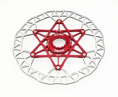 KCNC Nordit Road Cyclocross Cycle Disc Brake Center-Lock Rotor 160mm 6" Red - Image 1 of 4