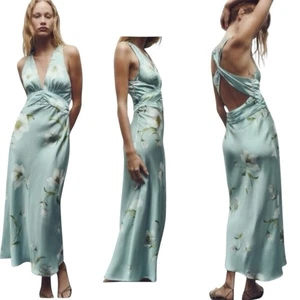 Nuevo con etiquetas Vestido Zara Estampado Floral Efecto Satinado Favorito Bloggers Talla L Grande - Imagen 1 de 13