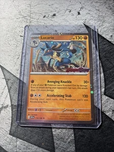 Pokemon Scarlet Violet Base Set #114/198 Lucario Cosmo Foil Stamped - Picture 1 of 2