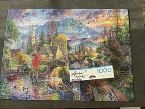 CrazArt Abraham Hunter 1000 Piece JigsawMountain Village 26.625” By 19.25” - Picture 1 of 5