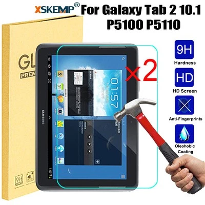 2Pcs For Samsung Galaxy Tab 2 10.1 P5100 P5110 Tempered Glass Screen Protector - Image 1 of 4