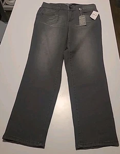 NWT WIT & WISDOM  'Ab' Solution Straight Leg Jeans Grey 16W - Picture 1 of 12